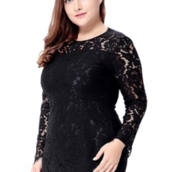 Eternatastic Dresses & Skirts - Eternatastic Floral Lace LS Black Size 4XL NWoT